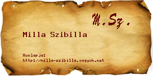 Milla Szibilla névjegykártya